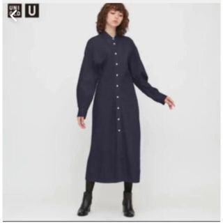 ユニクロ(UNIQLO)の【新品未使用タグ付き】UNIQLO U デニムロングシャツワンピース(ロングワンピース/マキシワンピース)