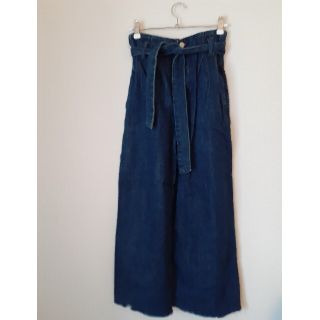 ザラ(ZARA)のZARA　デニム　ジーンズ　ワイドパンツ　綿100%(デニム/ジーンズ)