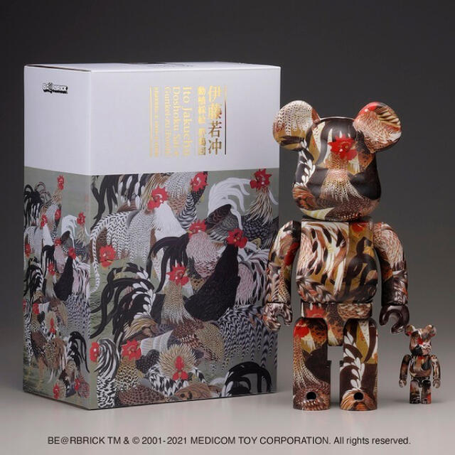 MEDICOM TOY(メディコムトイ)のBE@RBRICK 伊藤若冲「群鶏図」100% ＆ 400% 2セット エンタメ/ホビーのフィギュア(その他)の商品写真