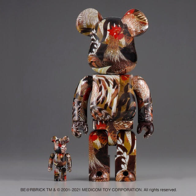 MEDICOM TOY(メディコムトイ)のBE@RBRICK 伊藤若冲「群鶏図」100% ＆ 400% 2セット エンタメ/ホビーのフィギュア(その他)の商品写真