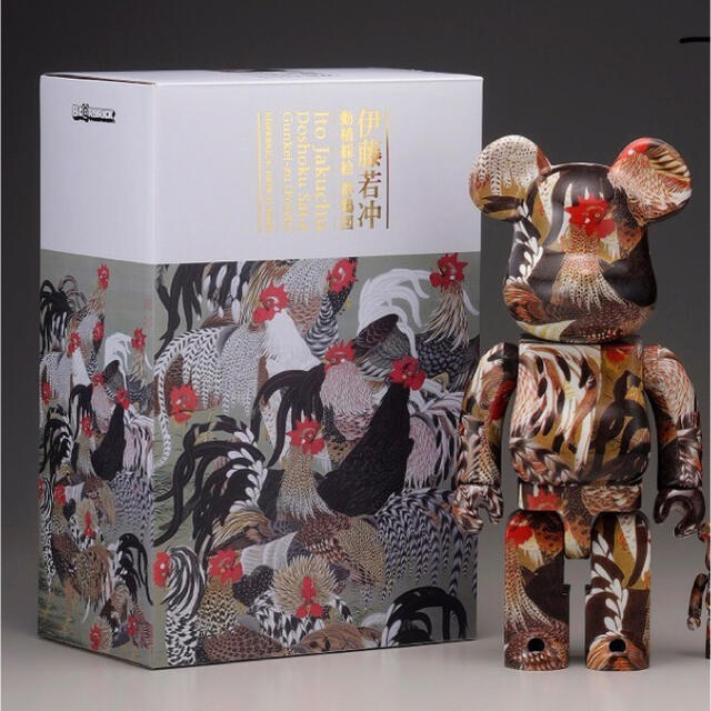 100%BE@RBRICK 伊藤若冲「群鶏図」100% ＆ 400%