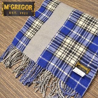 マックレガー(McGREGOR)の【McGREGOR】 美品 マックレガー ブルーチェック柄マフラー 156×31(マフラー)