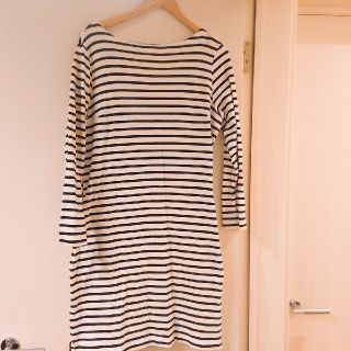 ユニクロ(UNIQLO)のユニクロ ボーダー ワンピース ボートネック XXL 大きいサイズ(ひざ丈ワンピース)