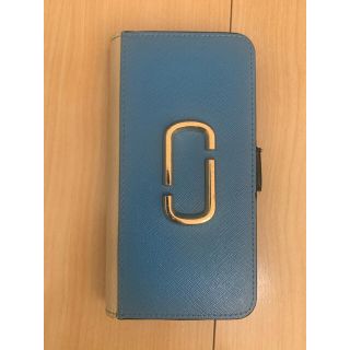 マークジェイコブス(MARC JACOBS)のMARC JACOBS  手帳型 iPhone XRケース　ブルー(iPhoneケース)