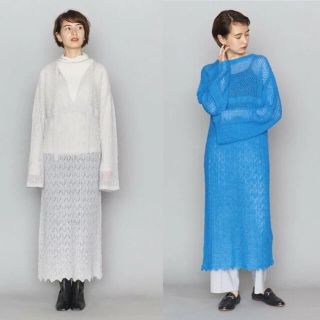 ビューティアンドユースユナイテッドアローズ(BEAUTY&YOUTH UNITED ARROWS)のBY ウールアルパカ レースニットワンピース 2WAY(ロングワンピース/マキシワンピース)