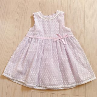 キムラタン(キムラタン)の【美品】キムラタン Lily ivory(リリーアイボリー)薄紫ワンピース 90(ワンピース)