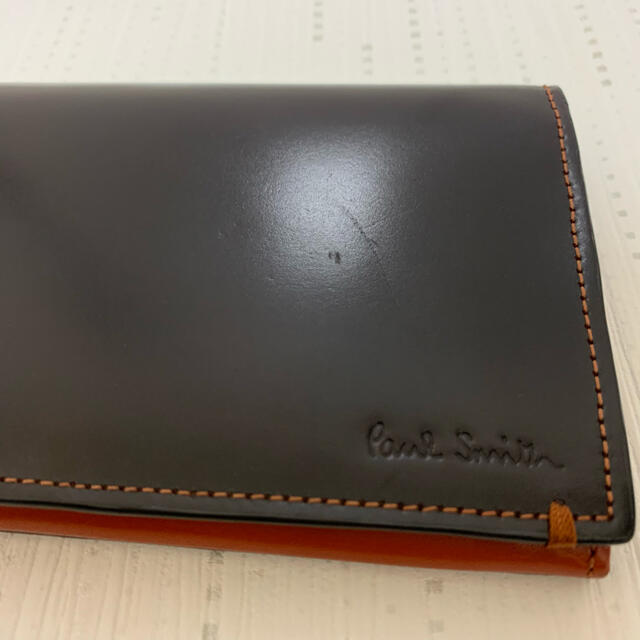 Paul Smith(ポールスミス)の新品 ポールスミス かぶせ 長財布 黒 オレンジ サイフ 財布 メンズ 男性用 メンズのファッション小物(長財布)の商品写真