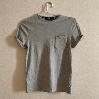 トップマン(TOPMAN)のTOPMAN トップマン　Tシャツ  ポケットグレー　XS　(Tシャツ(長袖/七分))