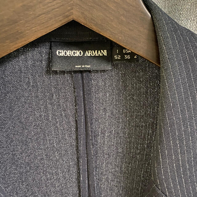 Giorgio Armani(ジョルジオアルマーニ)のアルマーニ ジャケット ストライプスーツ 春夏 ネイビー 52 ennoy 私物 メンズのジャケット/アウター(テーラードジャケット)の商品写真
