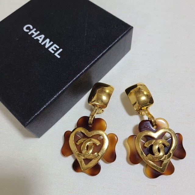 CHANEL ヴィンテージ べっ甲調 イヤリング ピアス シャネル