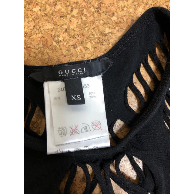 Gucci(グッチ)のGUCCI 黒のカットソー　XS レディースのトップス(シャツ/ブラウス(半袖/袖なし))の商品写真