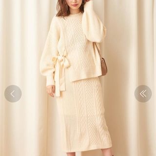 ナチュラルクチュール(natural couture)のweb限定ケーブルニットセットアップ(ニット/セーター)