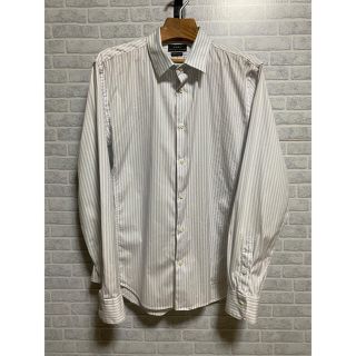 ザラ(ZARA)のZARA シャドーストライプシャツ　ポルトガル製　XL ドレスシャツ(シャツ)