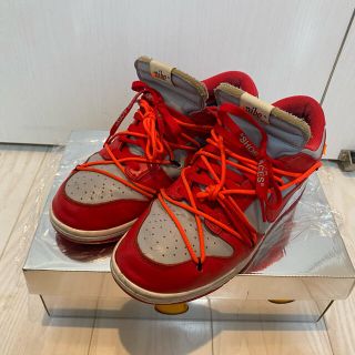 オフホワイト(OFF-WHITE)のナイキ ダンク ロー オフホワイト ユニバーシティレッド(スニーカー)