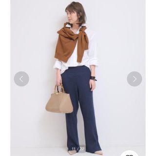 ドゥーズィエムクラス(DEUXIEME CLASSE)の2019SS 完売ドゥーズィエムクラス スタンニングニットパンツ ネイビー36(カジュアルパンツ)