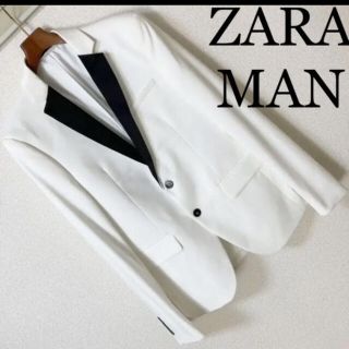 ザラ(ZARA)の良品◆ZARA MAN ザラ マン◆タキシード テーラード ジャケット S 白(テーラードジャケット)