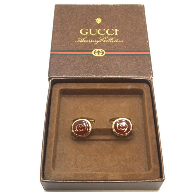 Gucci(グッチ)の未使用品 オールドグッチ カフスボタン GUCCI ヴィンテージ ビジネス 箱付 メンズのファッション小物(カフリンクス)の商品写真