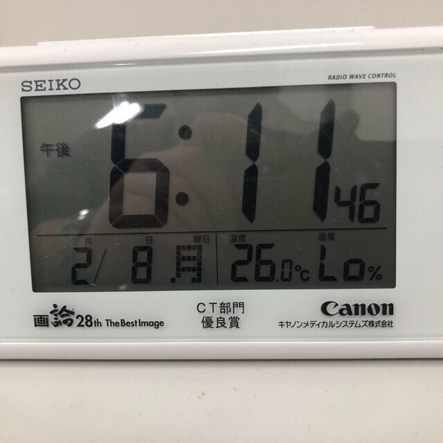 SEIKO(セイコー)のセイコー SEIKO 目覚まし時計 電波 温度 湿度 インテリア/住まい/日用品のインテリア小物(置時計)の商品写真