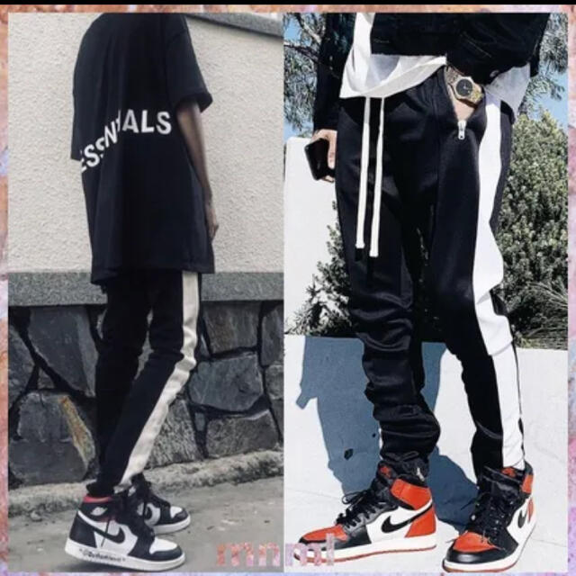 MNML トラックパンツ　BLACK/WHITE