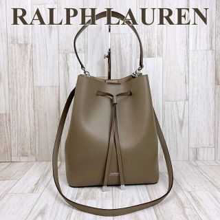 ラルフローレン(Ralph Lauren)のラルフローレン２WAYショルダーバッグ バケツ 巾着 レザー グレー(ショルダーバッグ)