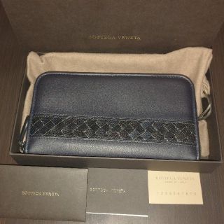 ボッテガヴェネタ(Bottega Veneta)のボッテガ ヴェネタ イントレチャート ラウンドファスナー長財布 カーフ×リザード(長財布)