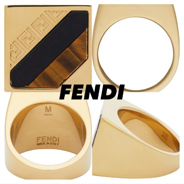 FENDI(フェンディ)のゴールドForever fendi シグネットリング メンズのアクセサリー(リング(指輪))の商品写真