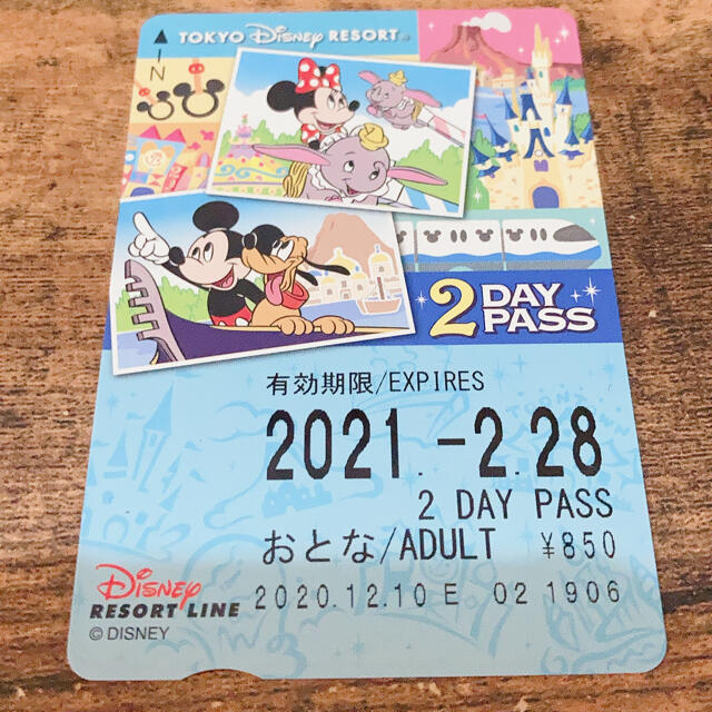 Disney(ディズニー)のディズニーリゾートライン♡2day pass チケットの施設利用券(遊園地/テーマパーク)の商品写真