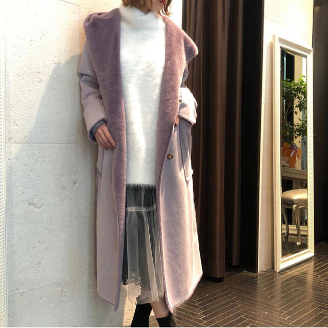 エコムートンフーディットロングコート