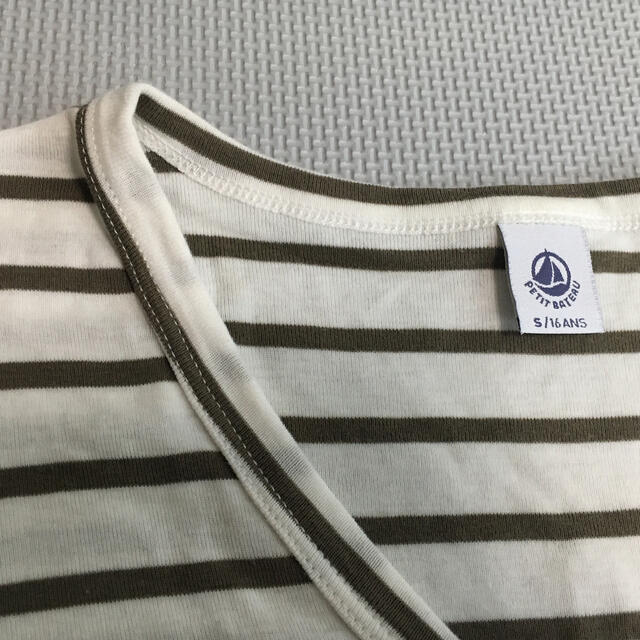 PETIT BATEAU(プチバトー)のプチバトー　Tシャツ　ブラウンボーダー レディースのトップス(Tシャツ(半袖/袖なし))の商品写真