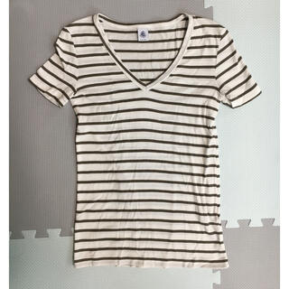 プチバトー(PETIT BATEAU)のプチバトー　Tシャツ　ブラウンボーダー(Tシャツ(半袖/袖なし))