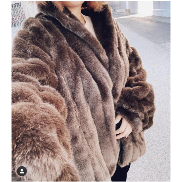 mamu online Flare bear coat ファーコート ブラウン