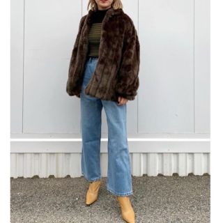 mamu online Flare bear coat ファーコート ブラウン