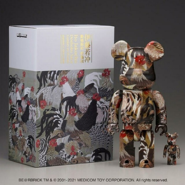 MEDICOM TOY(メディコムトイ)のBE@RBRICK 伊藤若冲「群鶏図」100％ & 400％ エンタメ/ホビーのフィギュア(その他)の商品写真