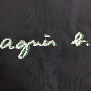 アニエスベー(agnes b.)のアニエスベー　オム　ロゴ刺繍　Tシャツ　ロゴTシャツ　ネイビー　サイズ2(Tシャツ/カットソー(半袖/袖なし))