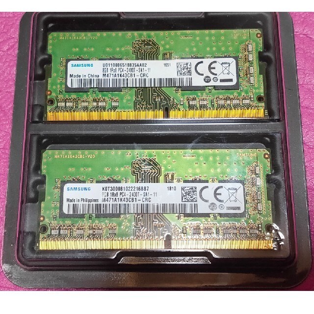SO-DIMMメモリーSamsung PC4-2400T 8GBx2 計16GB