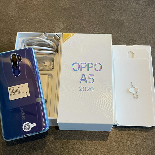 OPPO A5 2020  ブルー　美品　モバイルで購入