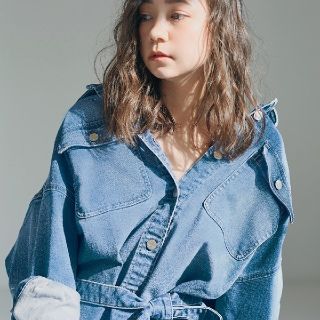 スナイデル(SNIDEL)の新品タグ付　【SNIDEL×Healthy DENIM】シャツジャケット　青(Gジャン/デニムジャケット)