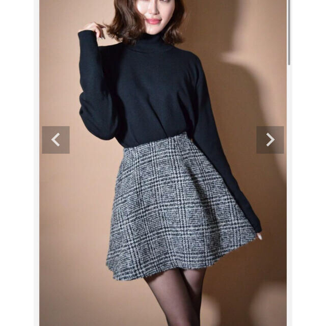 シェリエ sheller フロントタックツイードキュロット ネイビー 新品タグ付-