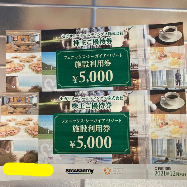 SEGA(セガ)のセガサミー株主優待券　10000円分 チケットの優待券/割引券(その他)の商品写真