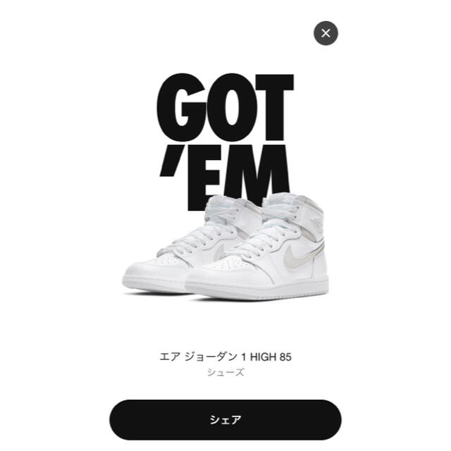 NIKE エア ジョーダン 1 HIGH 85 ニュートラルグレー　24cm