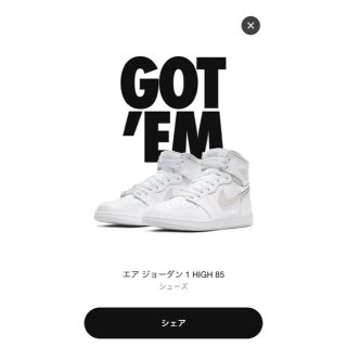 ナイキ(NIKE)のNIKE エア ジョーダン 1 HIGH 85 ニュートラルグレー　24cm(スニーカー)