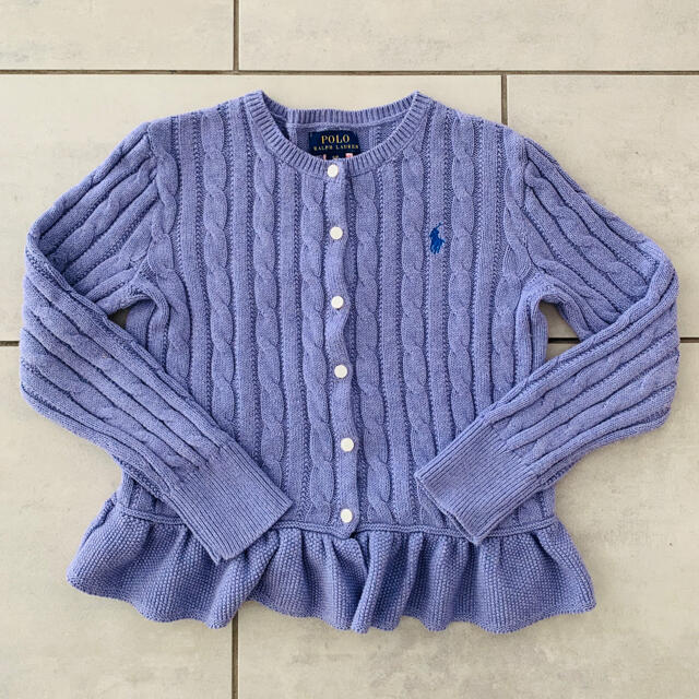 POLO RALPH LAUREN(ポロラルフローレン)のPOLOラルフローレン☆ニットカーディガン☆130/7Y☆パープル キッズ/ベビー/マタニティのキッズ服女の子用(90cm~)(カーディガン)の商品写真