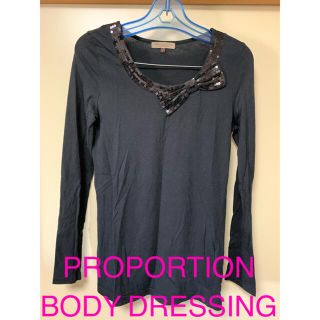 プロポーションボディドレッシング(PROPORTION BODY DRESSING)のPROPORTION BODY DRESSING  スパンコール リボントップス(カットソー(長袖/七分))