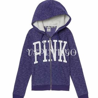 ヴィクトリアズシークレット(Victoria's Secret)のヴィクシー VS PINK ボア付き パーカー フーディ紫(パーカー)