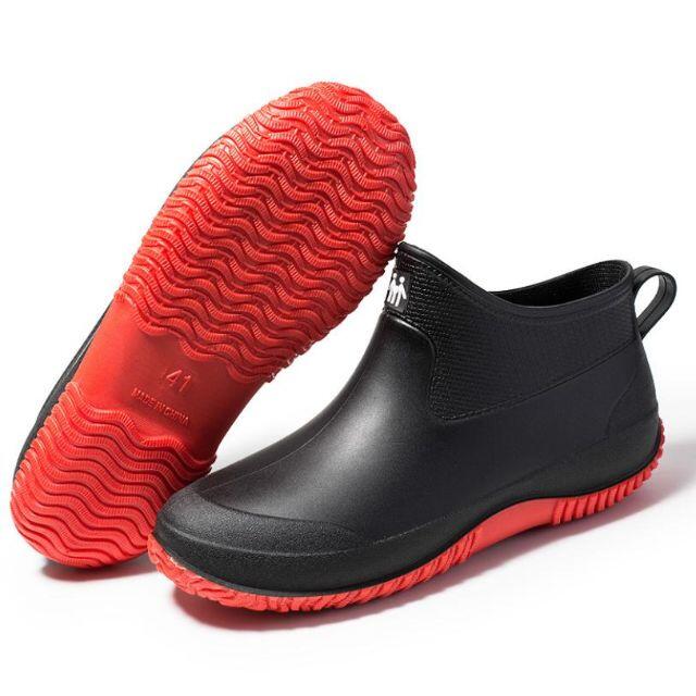 レインシューズ 黒 24.5 レディース 長靴 ショート丈 ブーツ 新品 レディースの靴/シューズ(レインブーツ/長靴)の商品写真