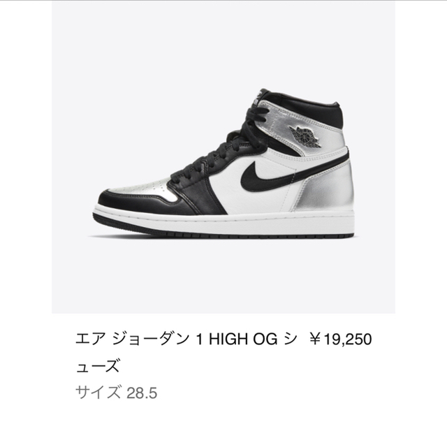 NIKE(ナイキ)のair jordan1 silver toe w28.5cm メンズの靴/シューズ(スニーカー)の商品写真