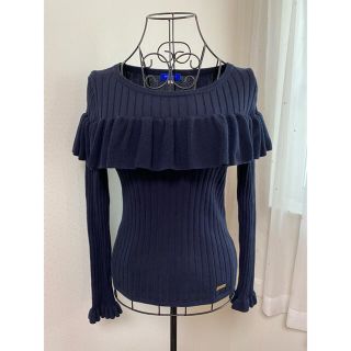 バーバリーブルーレーベル(BURBERRY BLUE LABEL)の【2/12までお取り置き】ブルーレーベルクレストブリッジ　フリルニットカットソー(ニット/セーター)