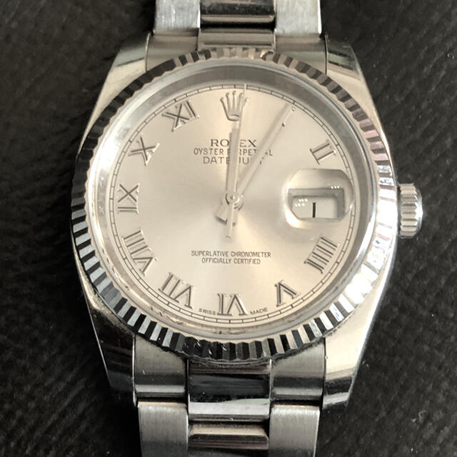 ROLEX(ロレックス)のロレックスデイトジャスト116234グレーローマン3連ブレス メンズの時計(腕時計(アナログ))の商品写真