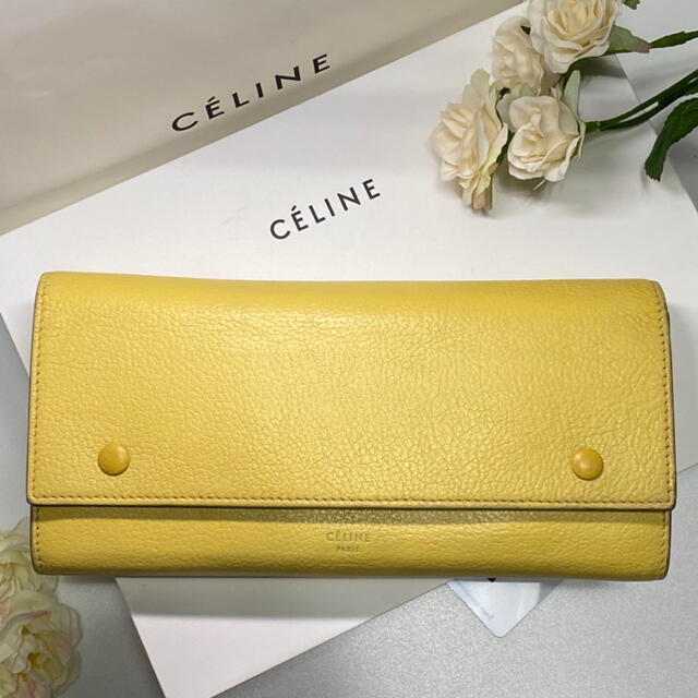 セリーヌ　CELINE 財布　イエローブランド長財布