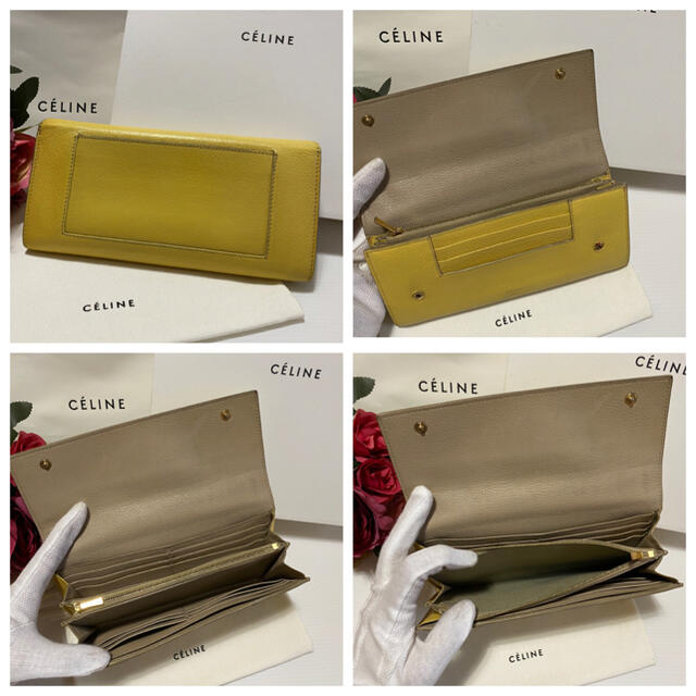 セリーヌ　CELINE 財布　イエローブランド長財布